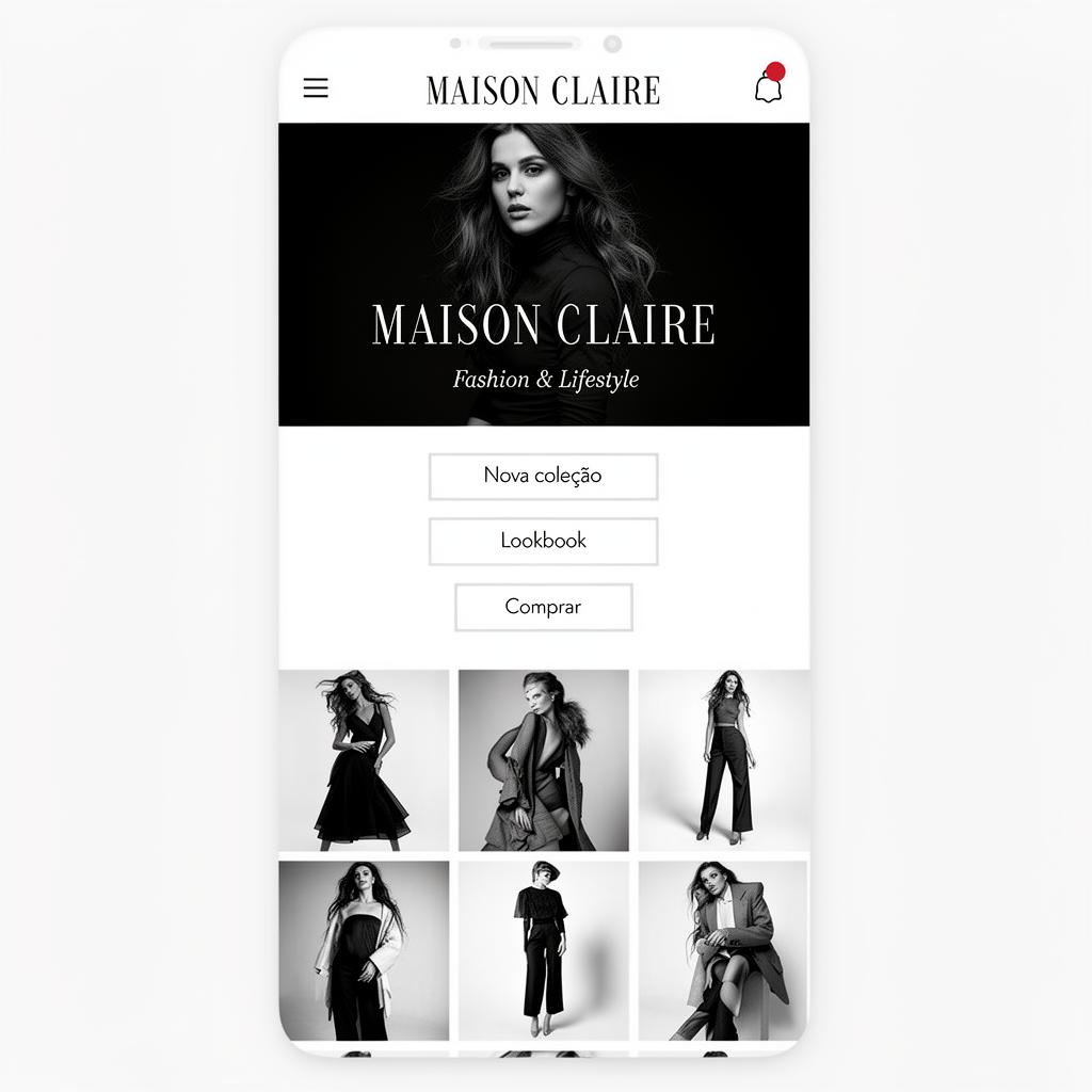 Prévia do template Fashion Editorial para moda e lifestyle
