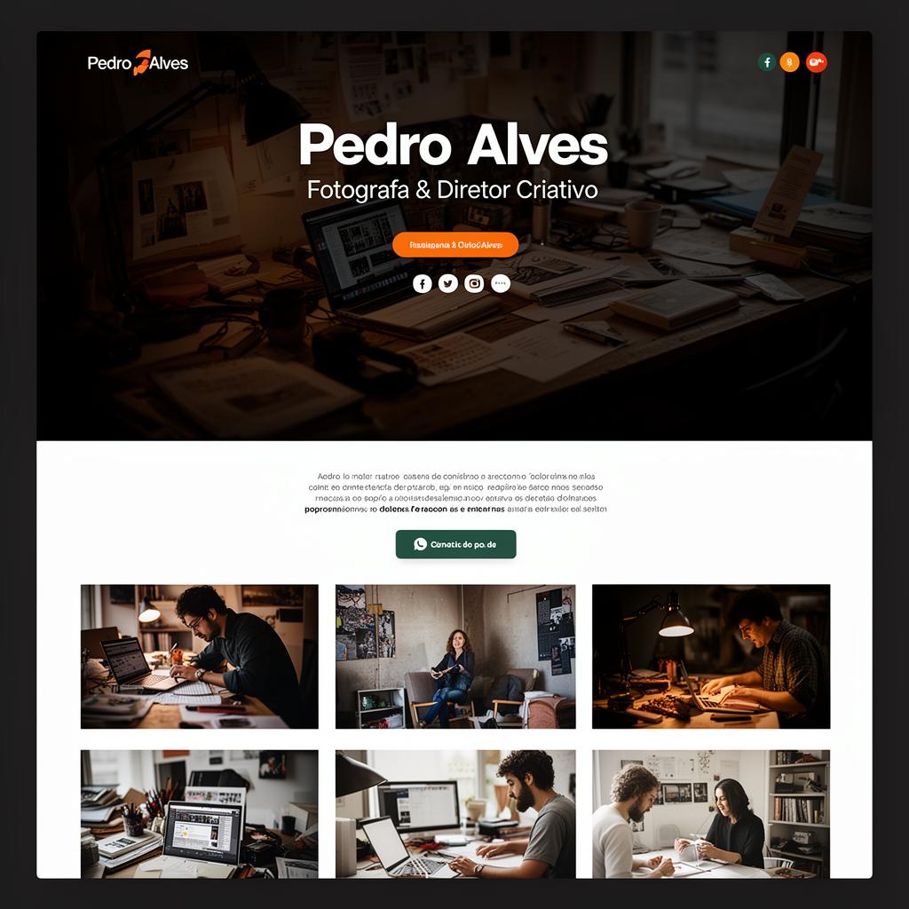 Prévia do template Portfólio Criativo com galeria de projetos