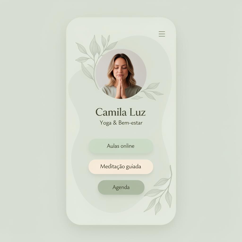 Prévia do template Soft Minimal com visual claro e elegante